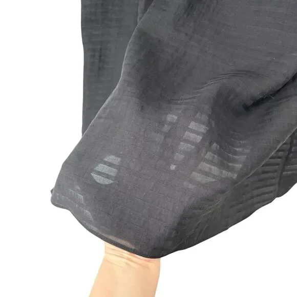 & Other Stories pleated striped midi dress Size 12 black lagenlook modest boho - Picture 5 of 10